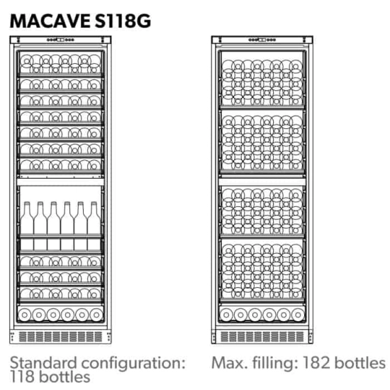 Dometic Macave S118G - Szafa na wino ze szklanymi drzwiczkami