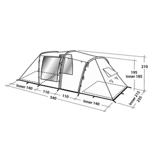Easy Camp Huntsville Twin - Namiot turystyczny tunelowy dla 4 osób rodzinny