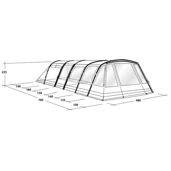 Outwell Greycliff 7SATC - Komfortowy namiot rodzinny z serii Smart Air TC Collection